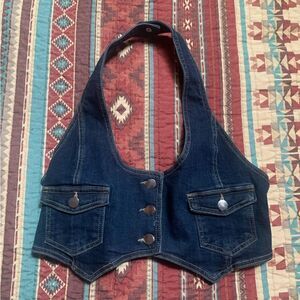 Pretty little thing Denim Crop Top size 8